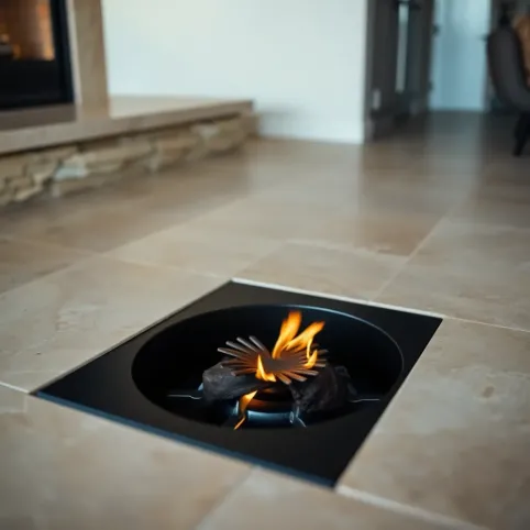 Doprowadzenie powietrza do kominka w podłodze