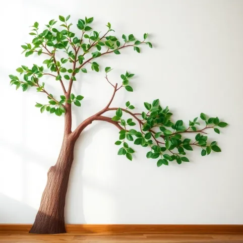 Drzewo na ścianie malowane