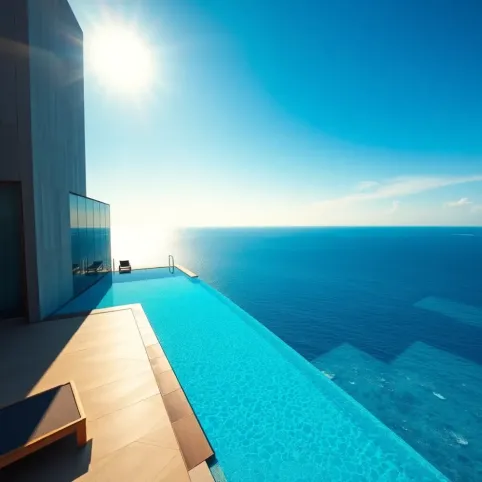 Hotel z basenem na dachu nad morzem