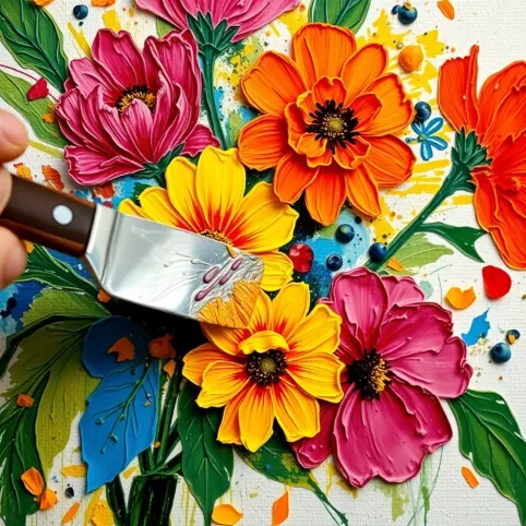 Jak malować kwiaty szpachelką