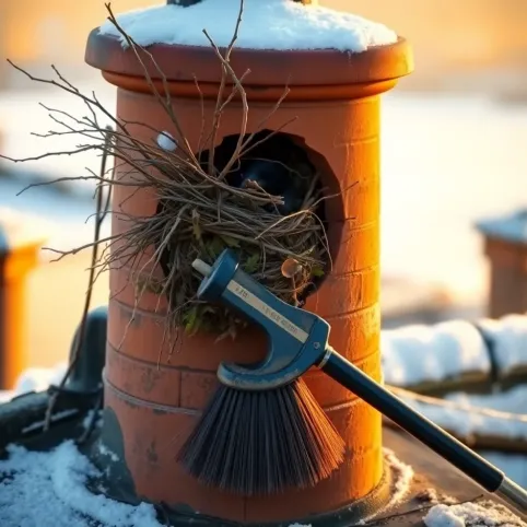 Jak udrożnić zapchany komin przez kawki