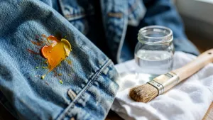 jak usunąć farbę olejną z kurtki