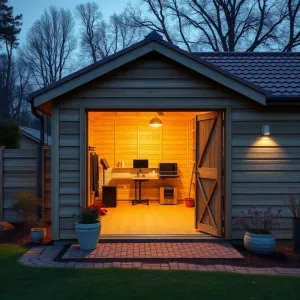 Komin do kozy w garażu