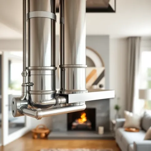 Komin stalowy wewnętrzny do kominka