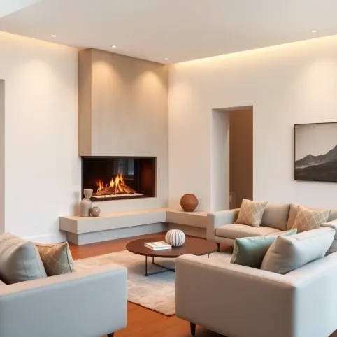 Kominek narożny w salonie