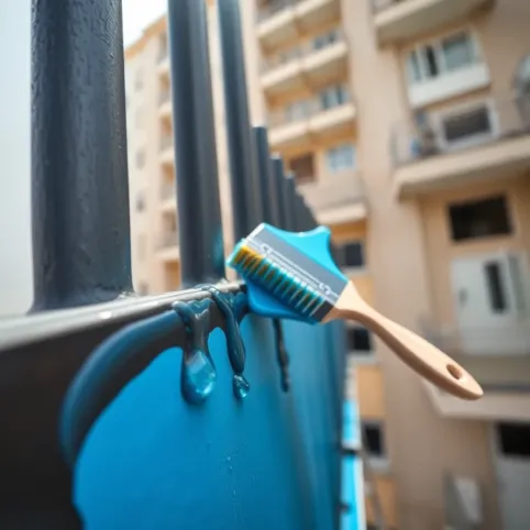 Malowanie balustrady balkonu w bloku