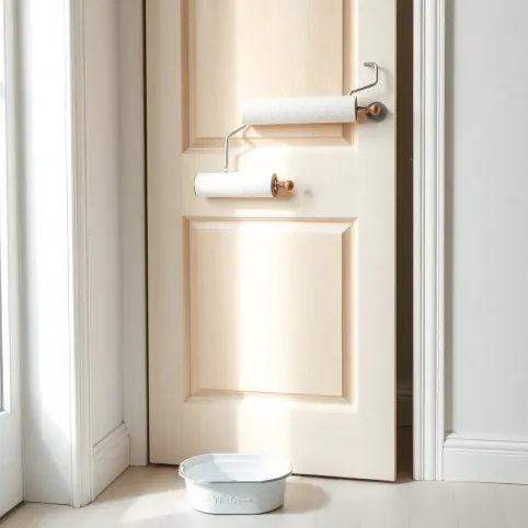 Malowanie drzwi z okleiny na biało