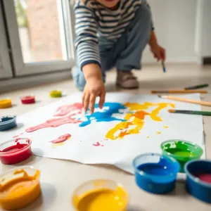 Malowanie farbami z 2 latkiem