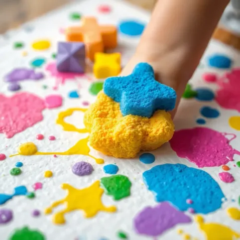Malowanie gąbką dla dzieci