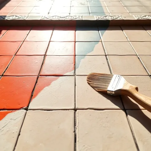 Malowanie płytek na tarasie