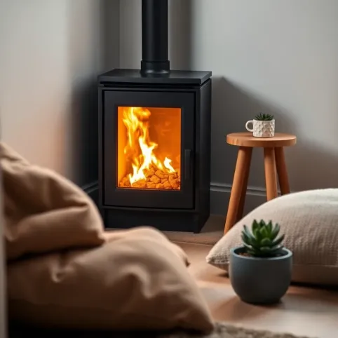 Mały kominek na pellet