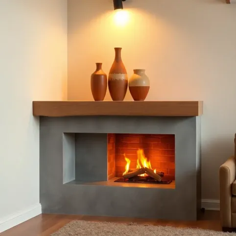 Mały kominek narożny