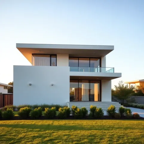 Minimalistyczny dom z płaskim dachem