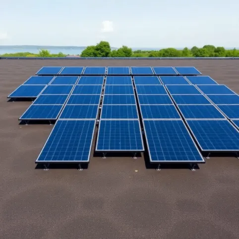 Montaż paneli fotowoltaicznych na dachu płaskim z papy