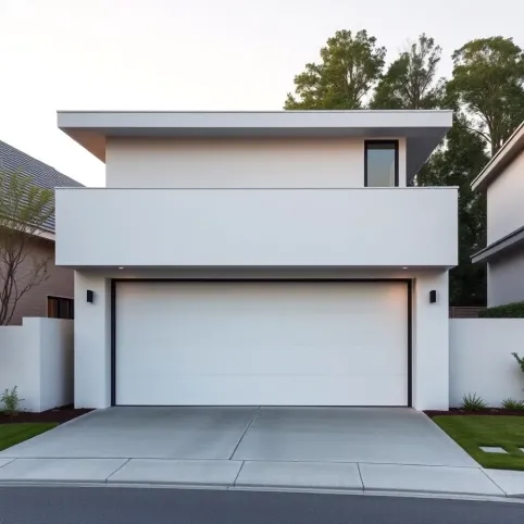 Nowoczesny garaż z płaskim dachem