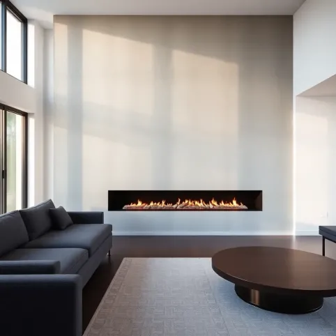 Nowoczesny kominek w salonie