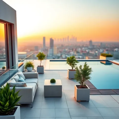 Nowoczesny taras na dachu