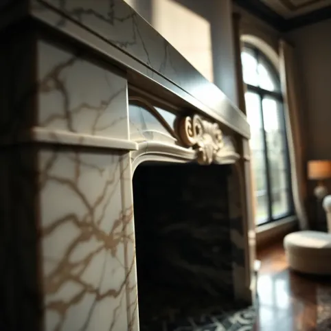 Obudowa kominka z marmuru