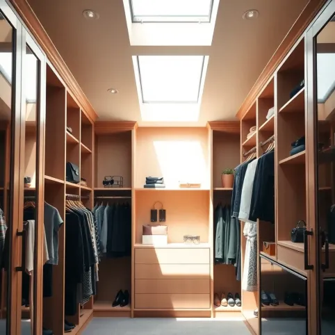 Okno dachowe w garderobie