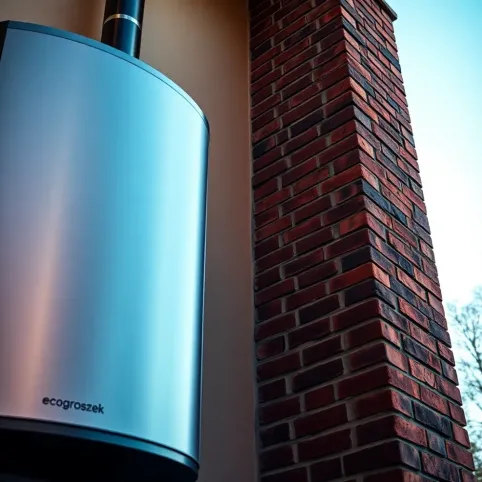 Piec na ekogroszek a komin z cegły