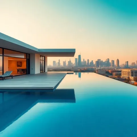 Projekt domu z basenem na dachu