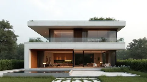 Projekt domu z płaskim dachem piętrowy