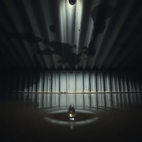 Przeciekający dach z blachy