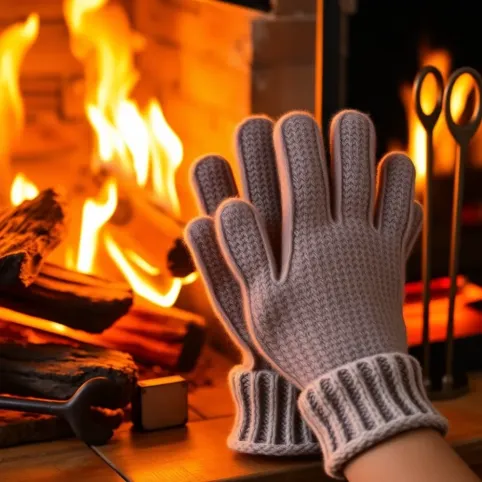 Rękawice ogniochronne do kominka