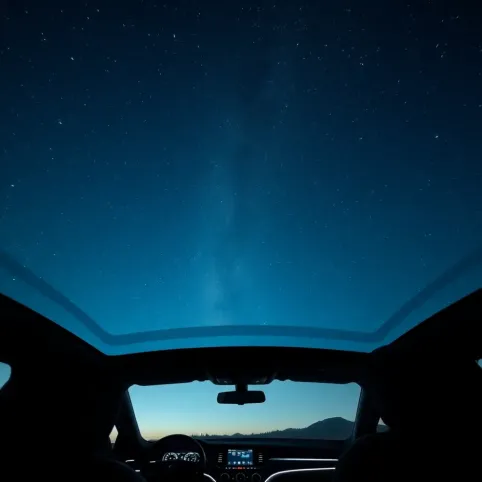 Szklany dach w samochodzie