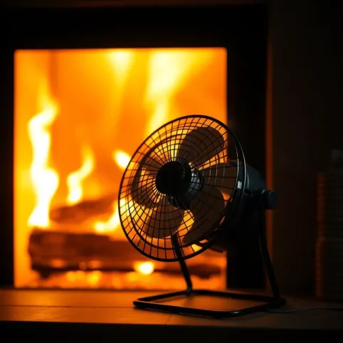 Wentylator do ciepłego powietrza z kominka