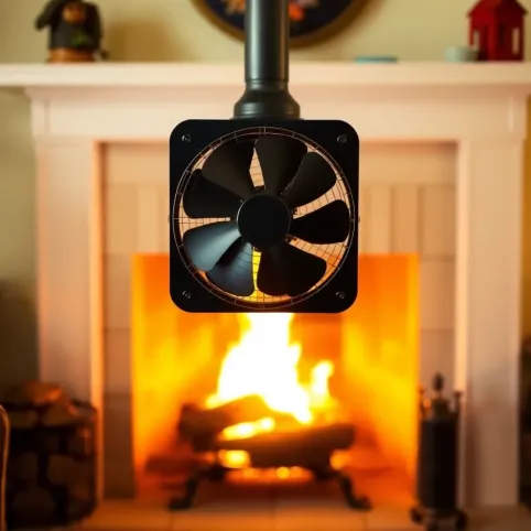 Wentylator do rozprowadzenia ciepła z kominka