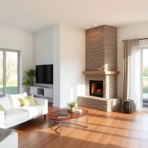 Zabudowa kominka narożnego inspiracje