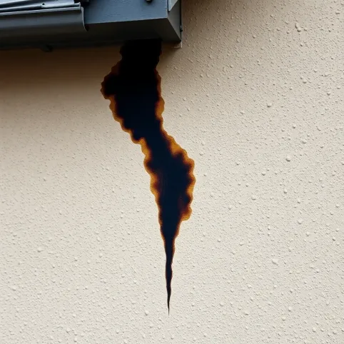 Zacieki na elewacji pod dachem