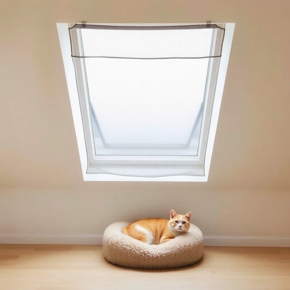 Siatka na okno dachowe dla kota