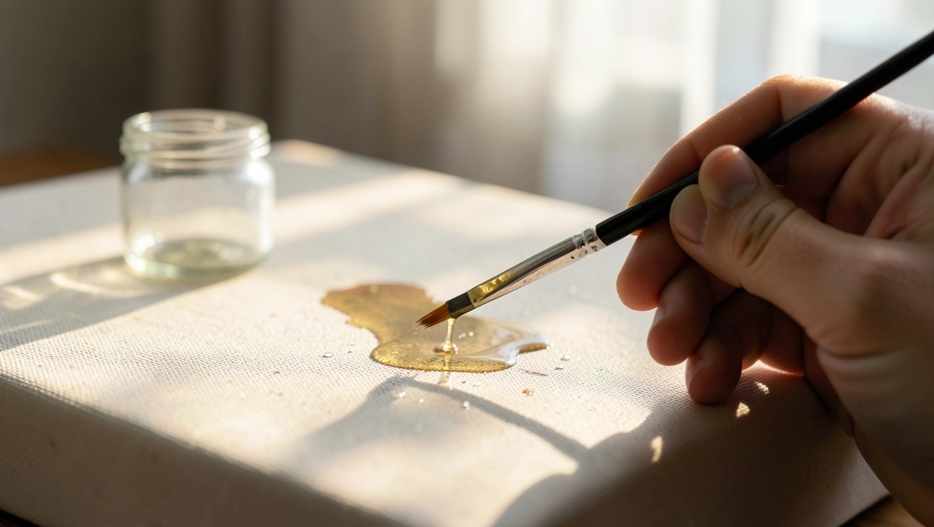 Stosowanie rozpuszczalnika do rozcieńczania farby olejnej