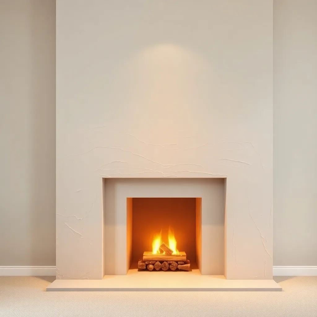 Tynk na kominek w salonie