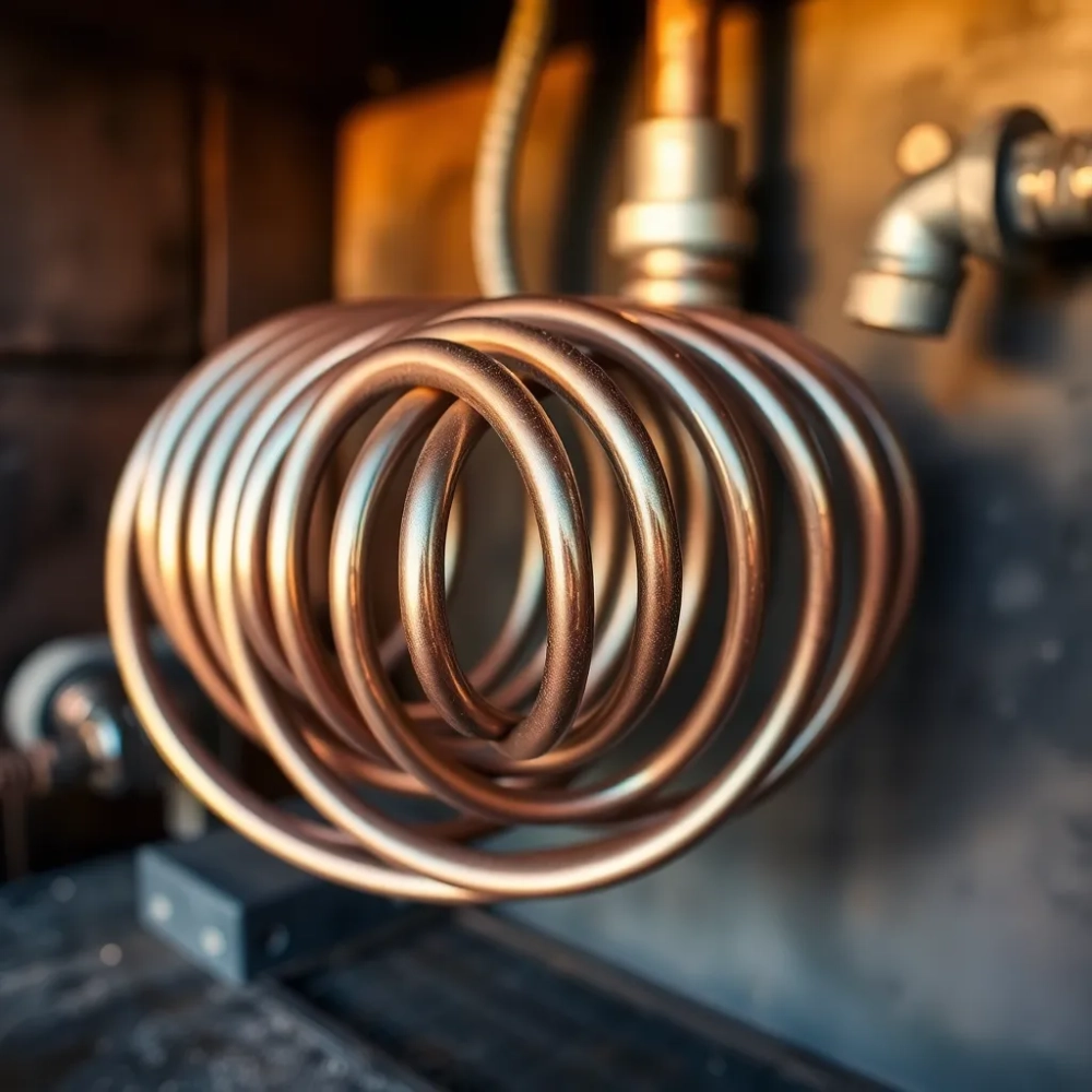 Wężownicą do kominka z płaszczem wodnym