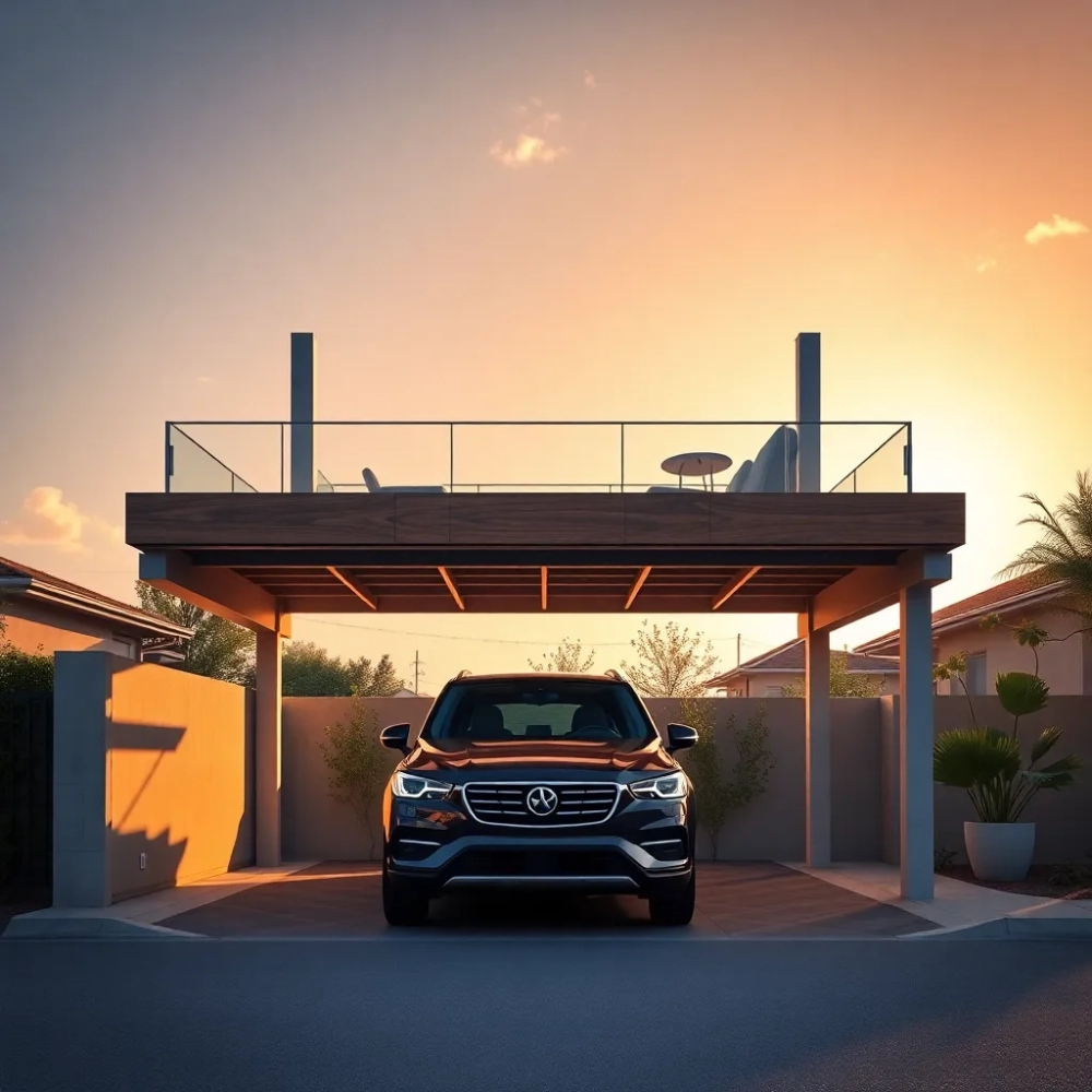 Wiata z tarasem na dachu