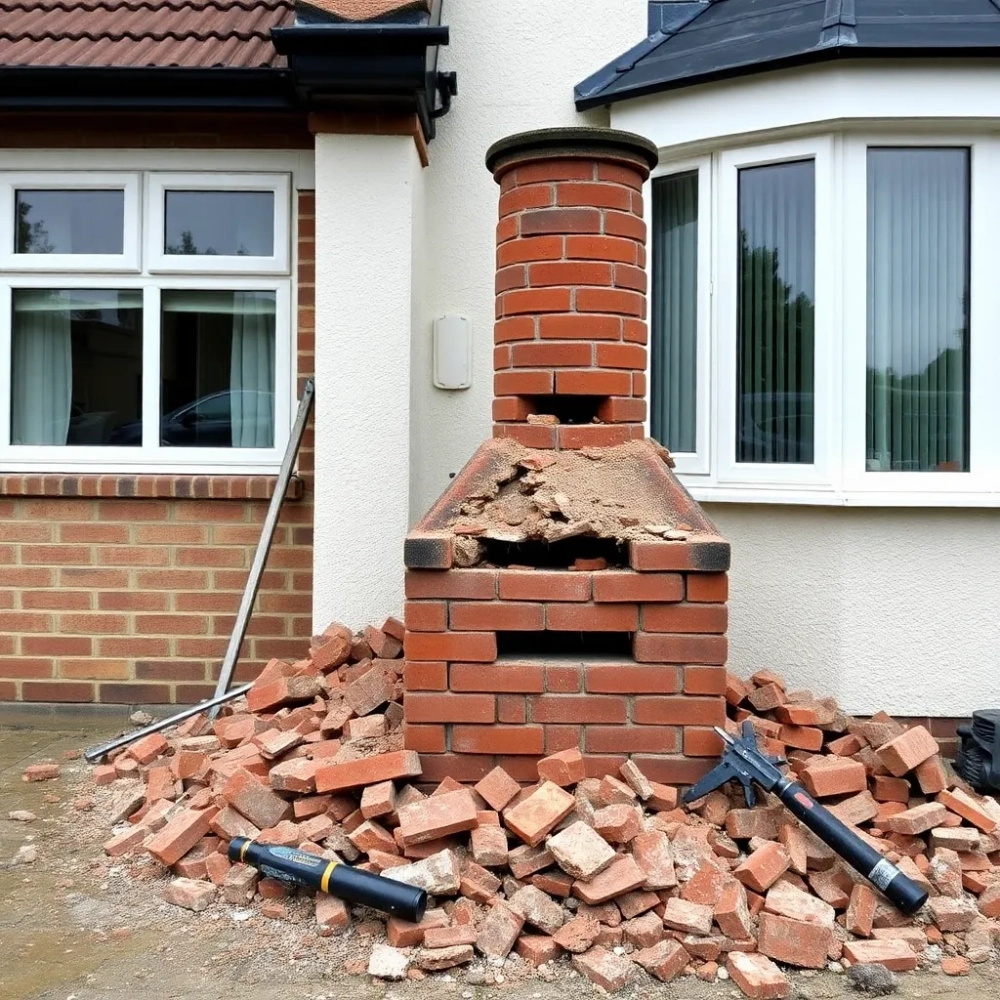 Wyburzenie komina w domu UK