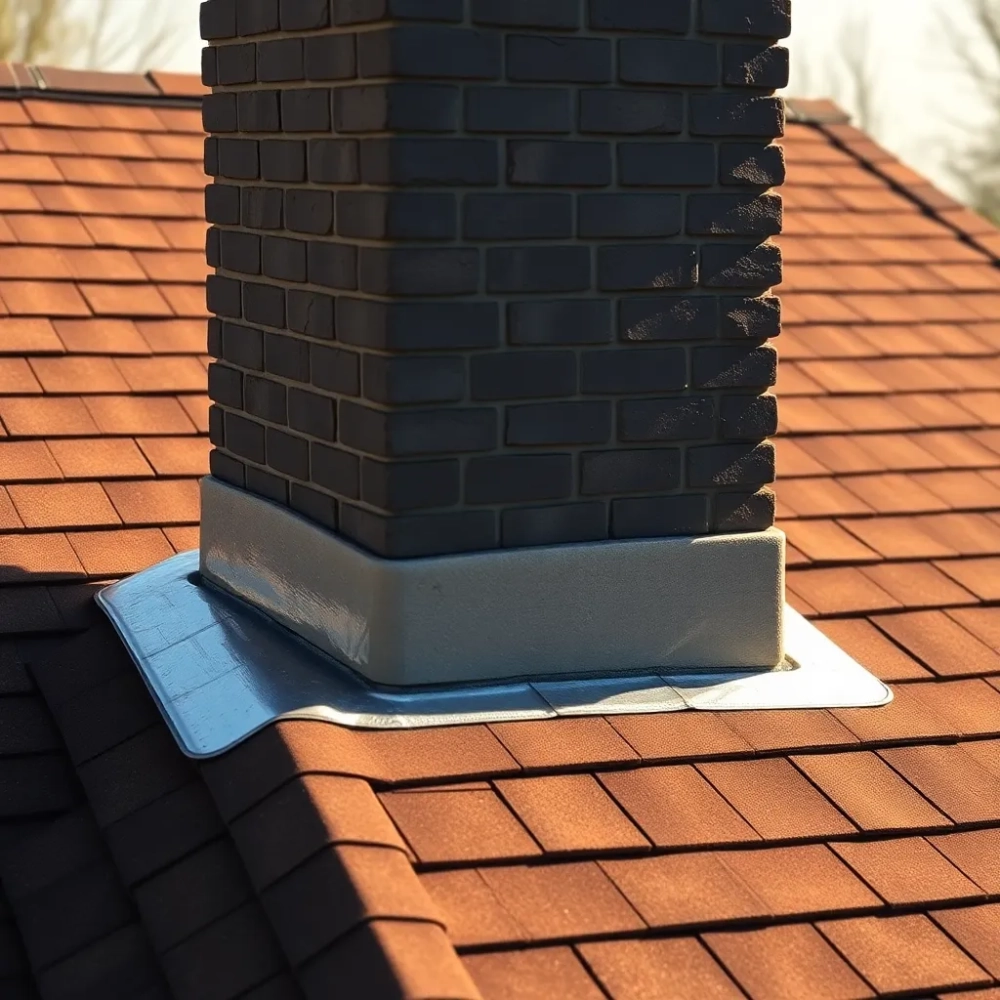 Wykończenie komina na dachu