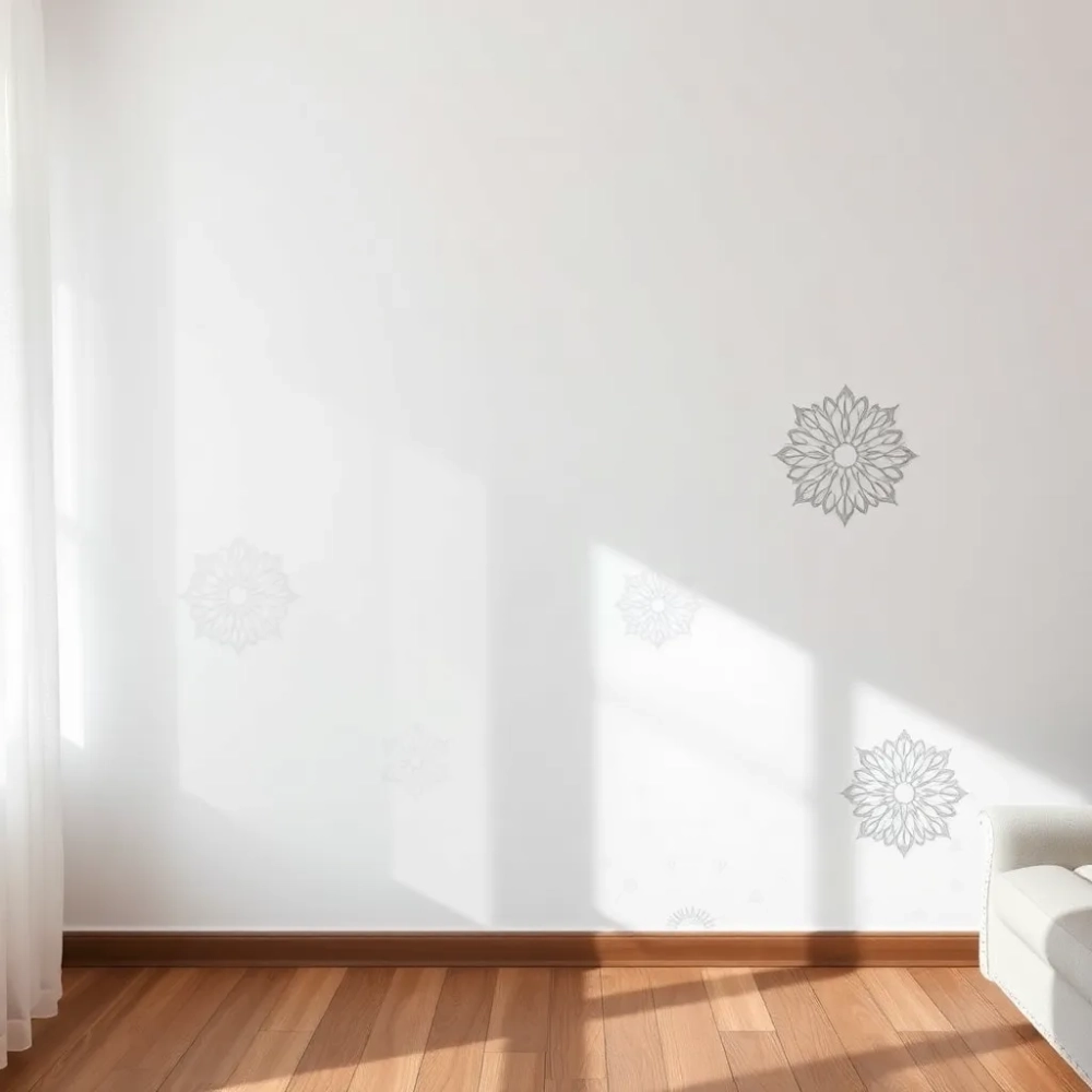 Wzory na ścianie malowane farbą