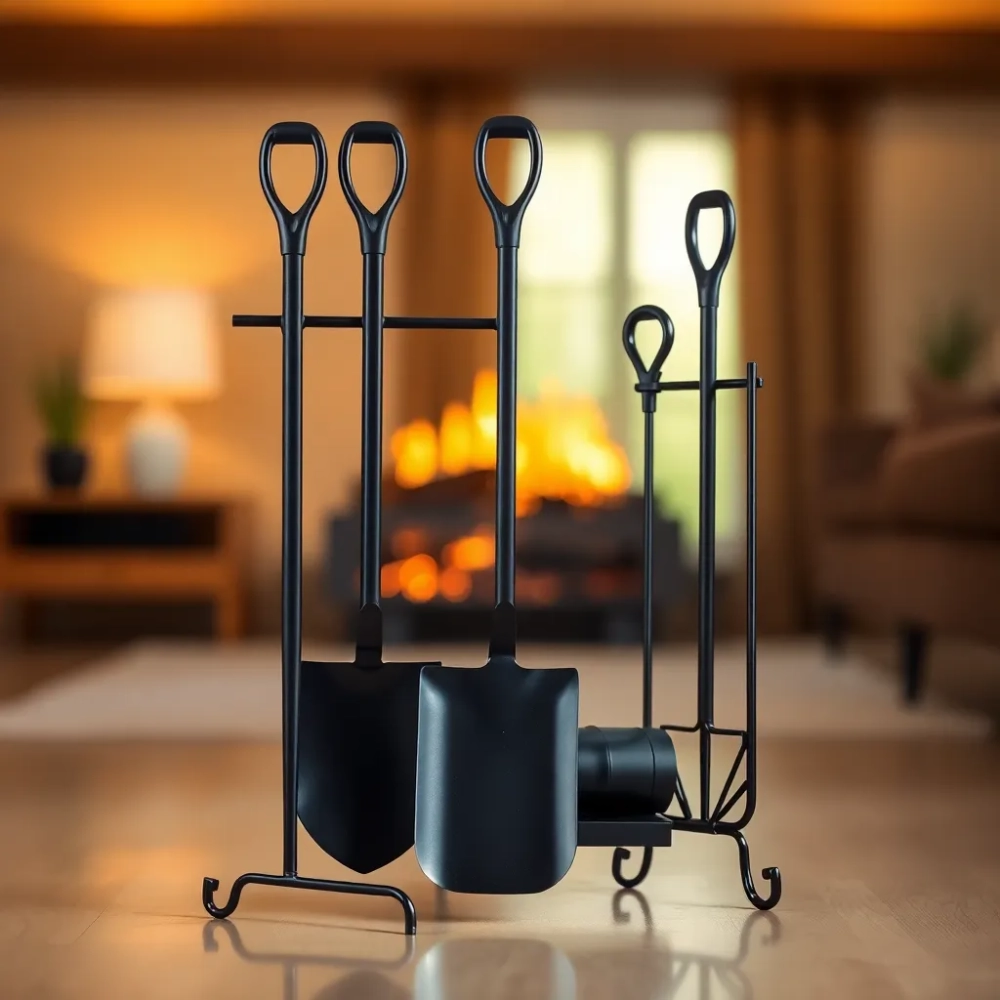 Zestaw do kominka czarny