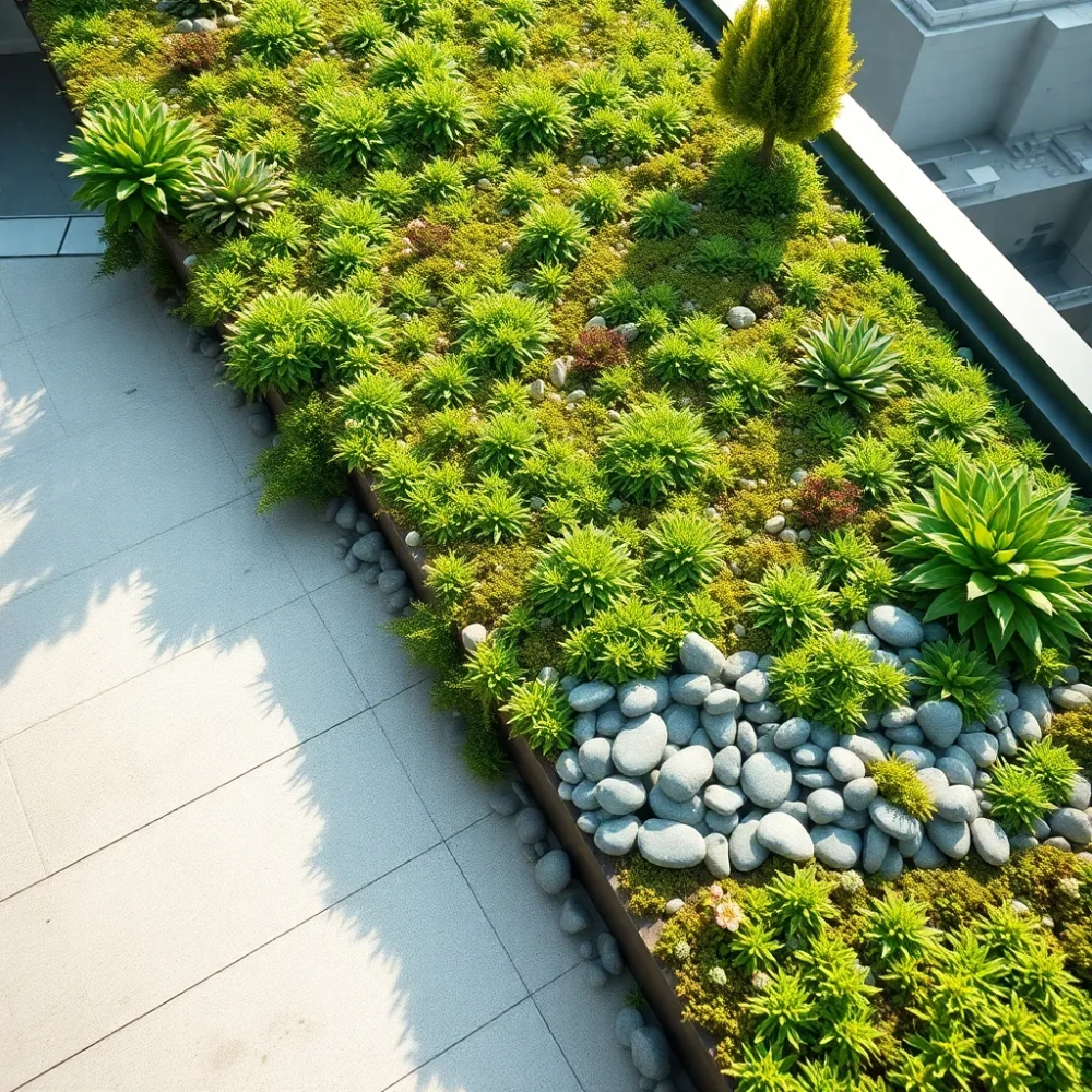 Zielony dach na tarasie