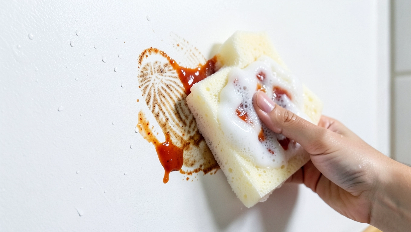 zmywanie plam z białej farby do kuchni